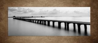 Most na pláži – panoráma – 170 x 60 cm