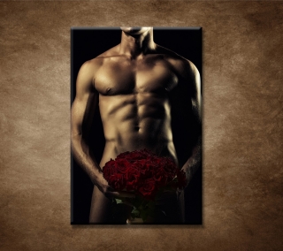 Sexi muž s ružami