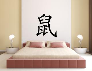 Nálepky na stenu - Čínsky znak - Potkan