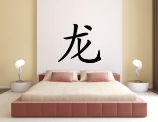Nálepky na stenu - Čínsky znak - Drak
