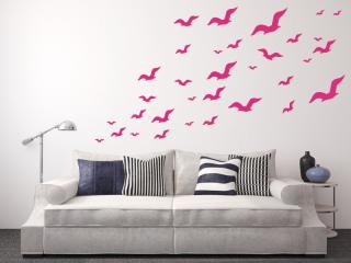 Nálepky na stenu - Kŕdeľ vtákov