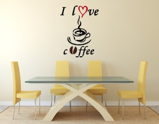 Nálepky na stenu - I love coffee 2