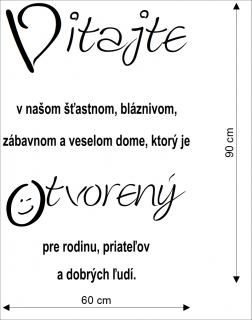 Vitajte, čierna, 60 x 90 cm
