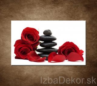 Čierne kamene a červené ruže