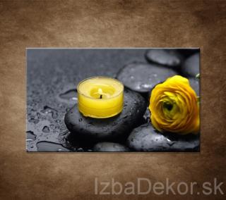 Žltá sviečka a kvet